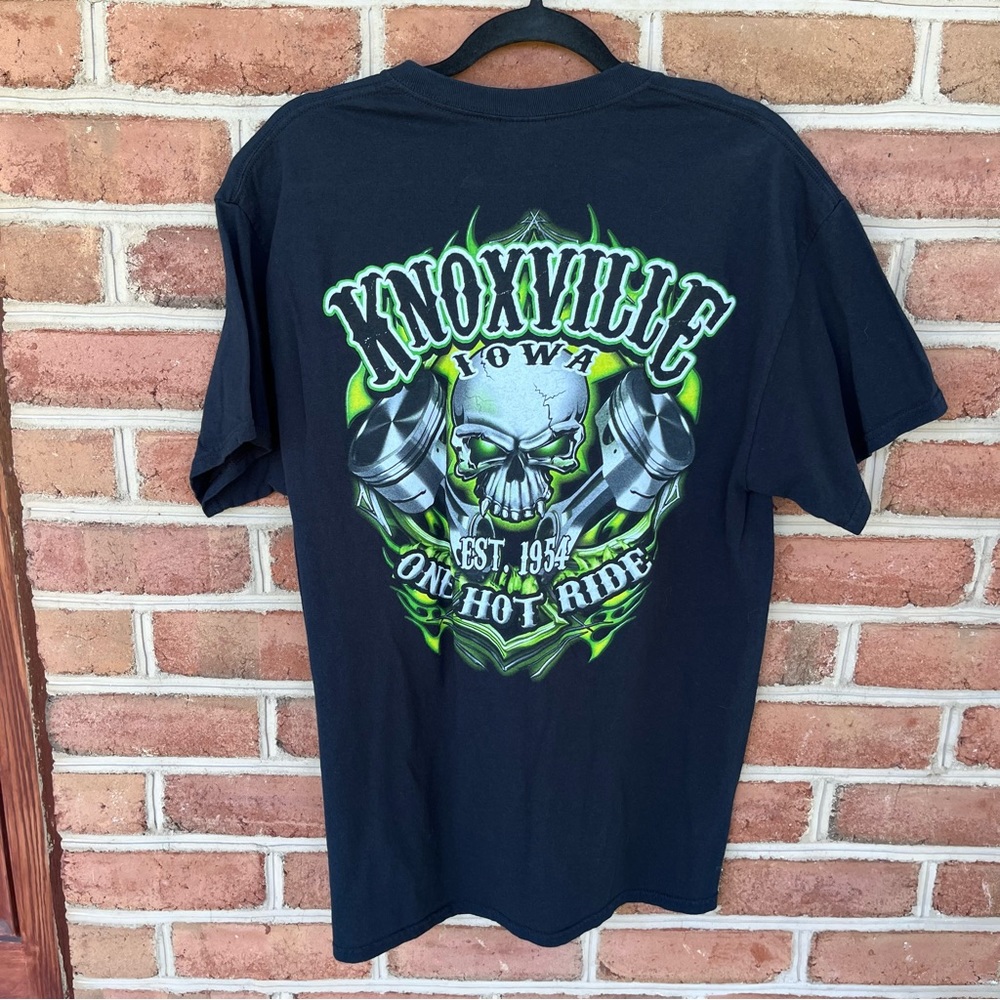 Black T-shirt, Knoxville, Iowa one hot ride. excellent condition.  size: large